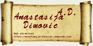 Anastasija Dimović vizit kartica